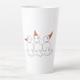 Caneca De Café Latte Três aves no arame
