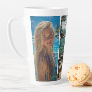 Caneca De Café Latte Três Faixas Verticais Boho Foto