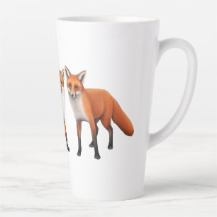 Caneca De Café Latte Três Foxes vermelhos de arte