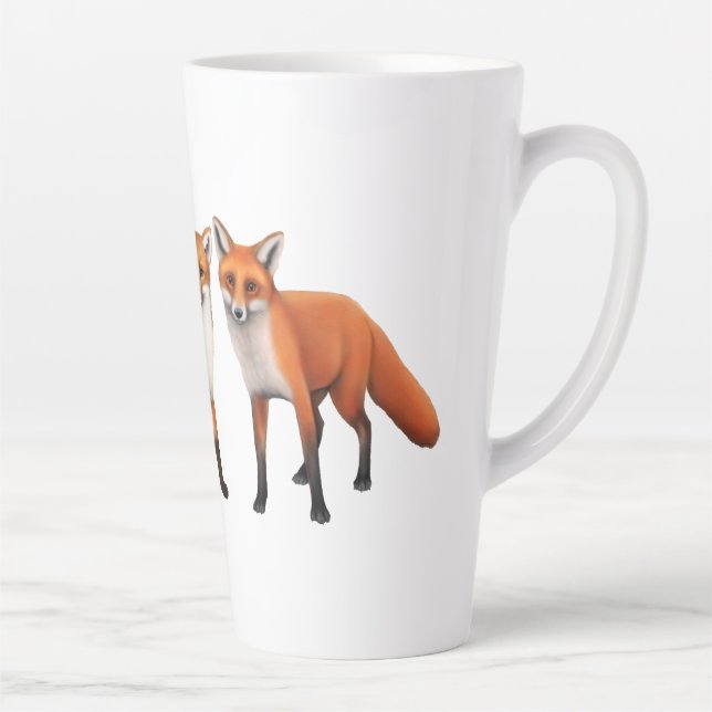 Caneca De Café Latte Três Foxes vermelhos de arte (Direita)
