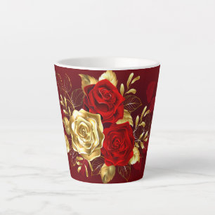 Caneca De Café Latte Três Rosas de joalharia