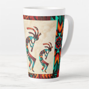 Caneca De Café Latte Três Southwest Kokopelli Latte Mug