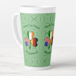 Caneca De Café Latte Trevo de Três Folhas Personalizado Alemão Irlandês