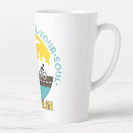 Caneca De Café Latte Triatlo. Aventura preencha sua alma
