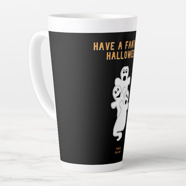 Caneca De Café Latte Trickster Fantasma Lata Grande (Ângulo esquerdo)