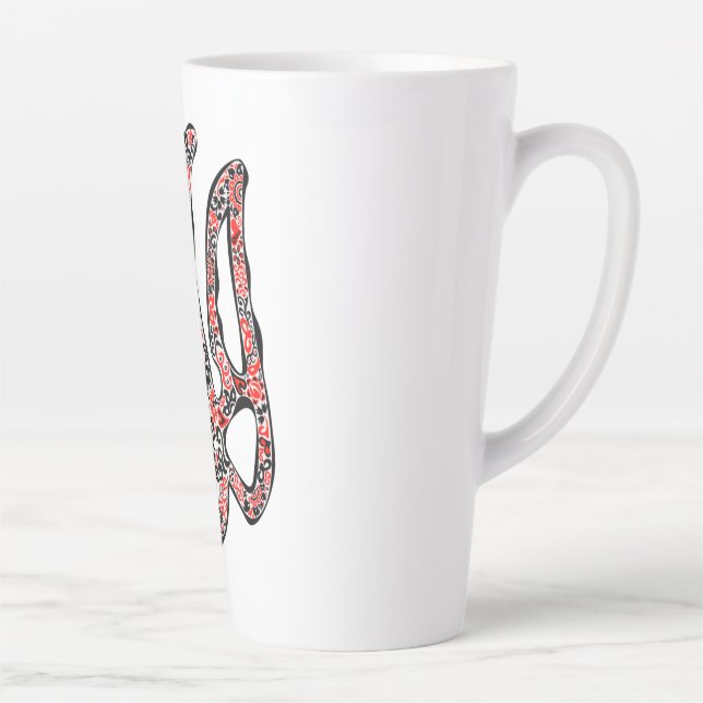 Caneca De Café Latte Trident Trident Nacional Ucraniano trizub estiliza (Direita)