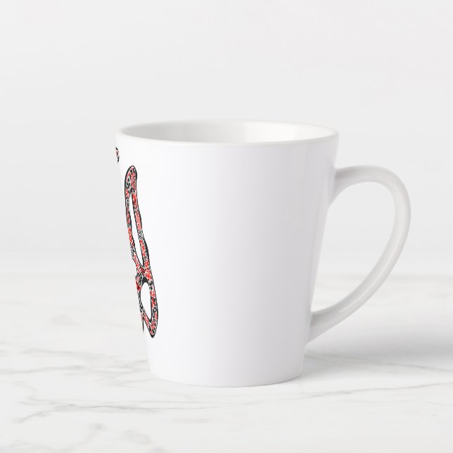 Caneca De Café Latte Trident Trident Nacional Ucraniano trizub estiliza (Direita)