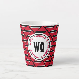 Caneca De Café Latte TRINIDAD TOBAGO FLAG Patriótico Personalizável V