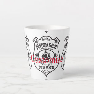 Caneca De Café Latte Troço_Troço Do Troço De Bebida Pirata De Rum