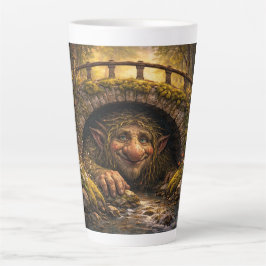 Caneca De Café Latte Troll Norueguês se Escondendo Debaixo da Ponte, Ca