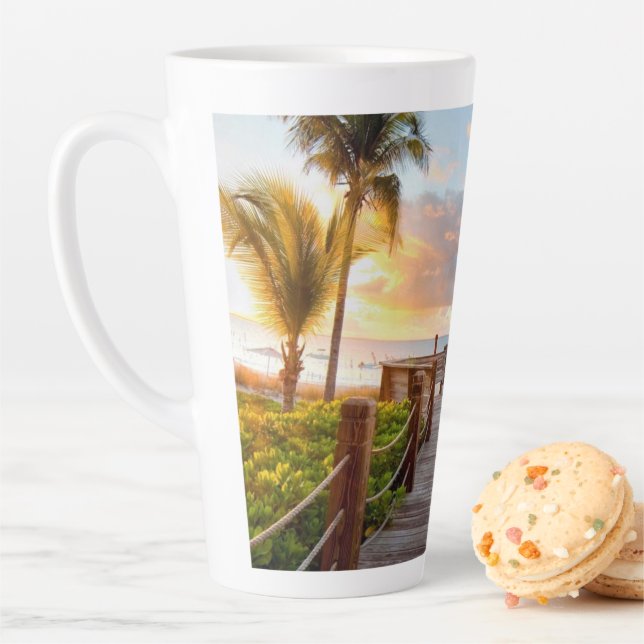 Caneca De Café Latte Tropical boardwalk Latte Mug 17oz (In Situ)