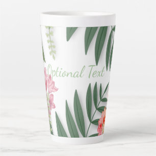 Caneca De Café Latte Tropical Floral