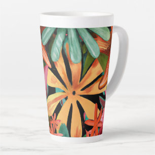 Caneca De Café Latte tropical/havaiano/floral/floral