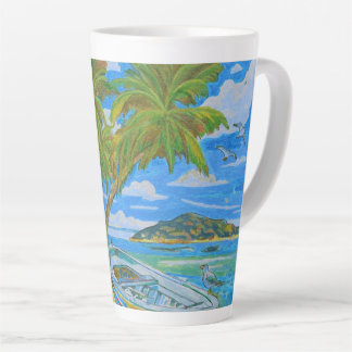 Caneca De Café Latte Tropical Scene Mug