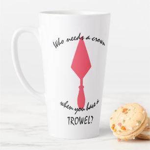 Caneca De Café Latte Trowel Arqueólogo bonito, Rosa e Negro