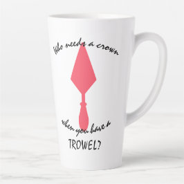 Caneca De Café Latte Trowel Arqueólogo bonito, Rosa e Negro