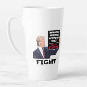 Caneca De Café Latte Trump 2024 Luta Contra As Eleições Presidenciais