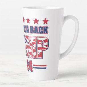 Caneca De Café Latte Trump 2024 - Retomar a América