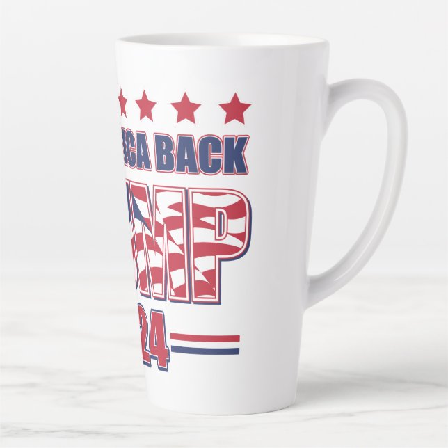 Caneca De Café Latte Trump 2024 - Retomar a América (Direita)