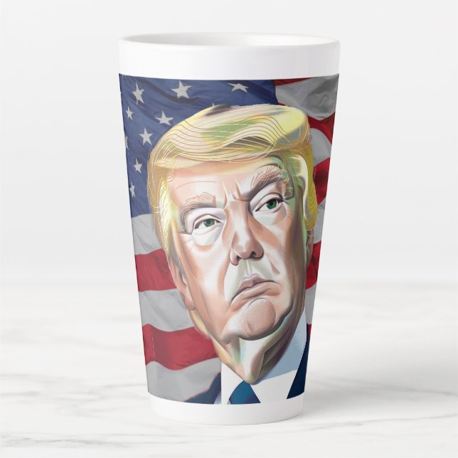 Caneca De Café Latte Trump 45º Presidente dos EUA - Presente (Frente)