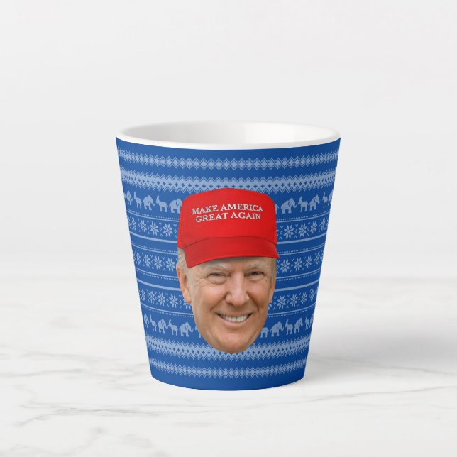 Caneca De Café Latte TRUMP MAGA Natal (Frente)