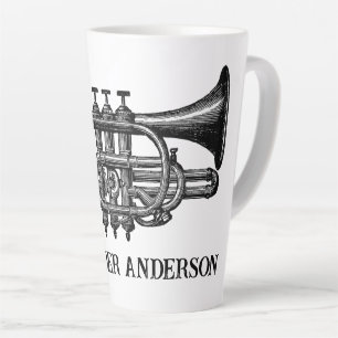 Caneca De Café Latte Trumpet Personalize Mug