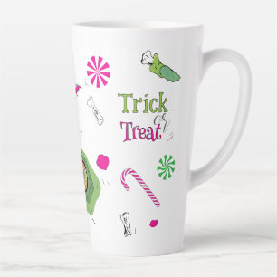 Caneca De Café Latte Truque Ou Tratar! Bela Morte E Docinho Engraçado!