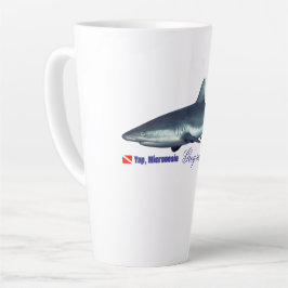 Caneca De Café Latte Tubarão-de-carne-Cinza legal