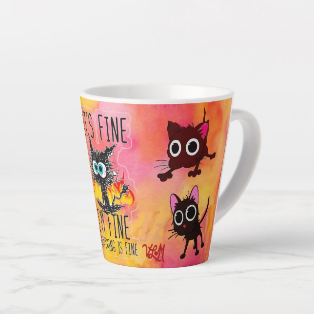 Caneca De Café Latte Tudo Bem, Kit Laranja Mug (Ângulo direito)