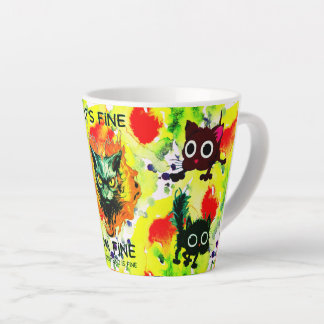 Caneca De Café Latte Tudo Bem Verde, Red Speck Mug