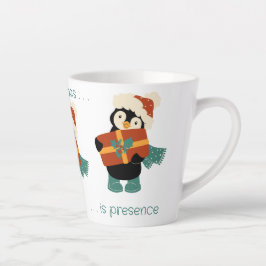 Caneca De Café Latte Tudo o que quero é o pinguim de Natal.
