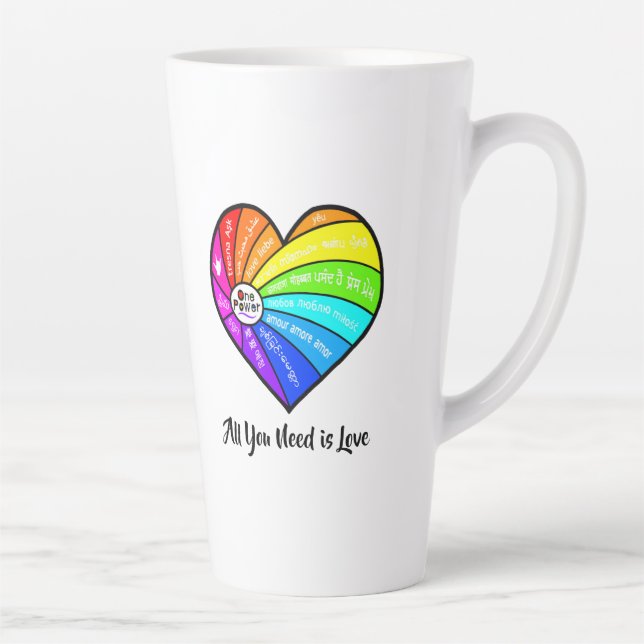 Caneca De Café Latte Tudo o que Você Precisa é Amor (Direita)