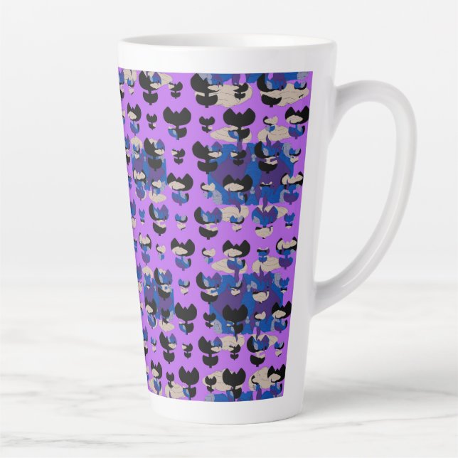Caneca De Café Latte Tulipa de Chama Celestial Contida (Direita)