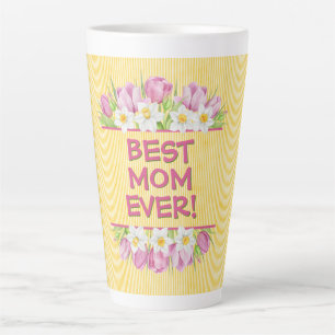 Caneca De Café Latte Tulipa e Narciso Florais Personalizados