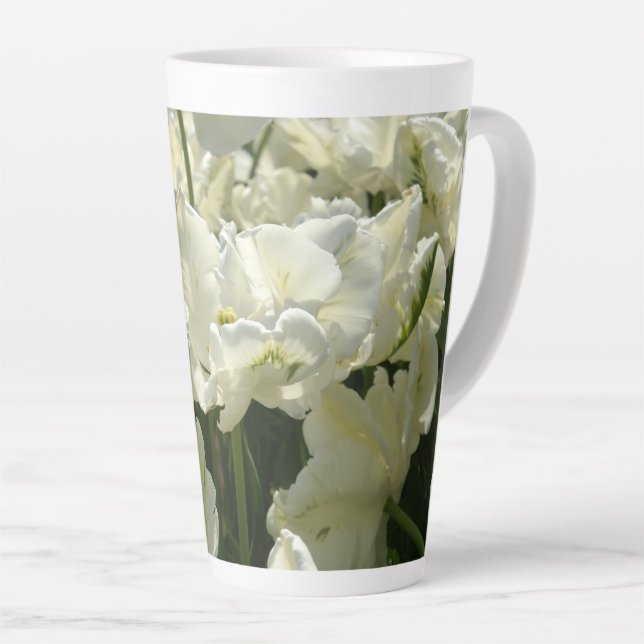 Caneca De Café Latte Tulipas brancas (Ângulo direito)
