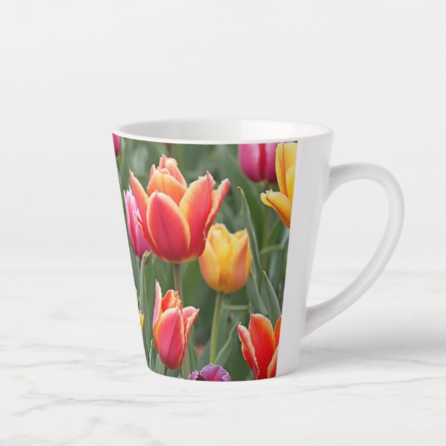 Caneca De Café Latte Tulipas Holandesas (Direita)