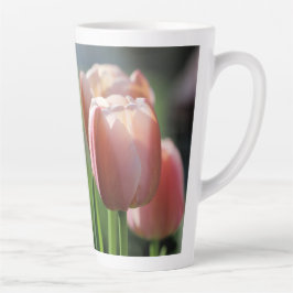 Caneca De Café Latte Tulipas Rosa