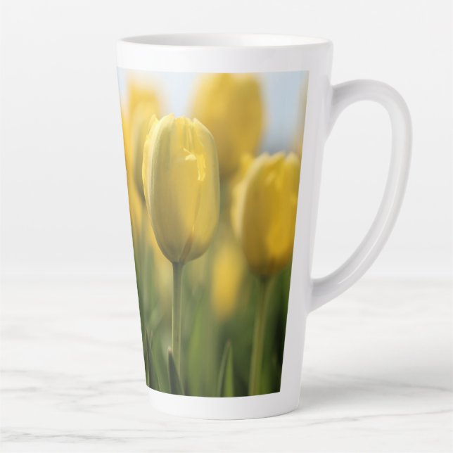 Caneca De Café Latte Tulipas solares (Direita)