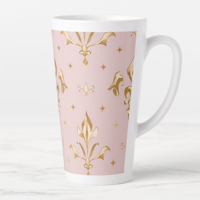 Caneca De Café Latte Tumbler cerâmico do Royal Blush (Direita)