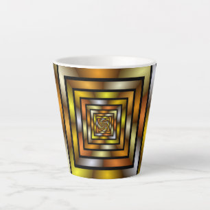 Caneca De Café Latte Túnel Luminoso - Gráfico Fratural Trippy