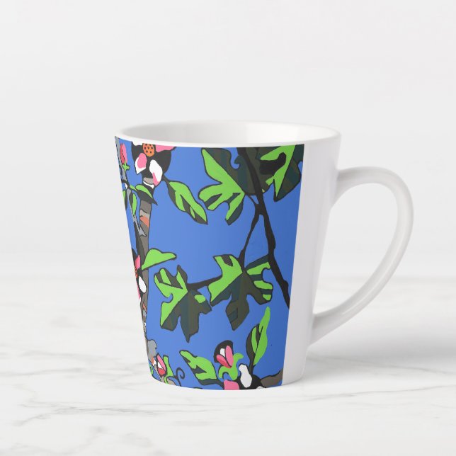 Caneca De Café Latte Turfeiras com flores de maçã (Direita)
