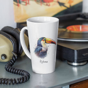 Caneca De Café Latte Turiano de Divisor Tropical, personalizado