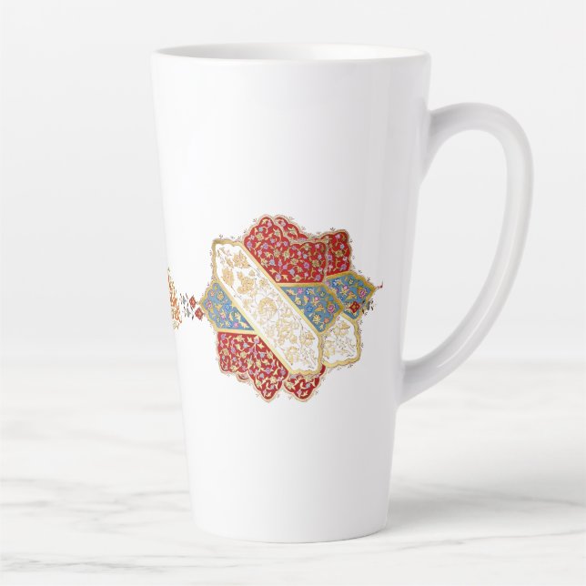 Caneca De Café Latte Turkish design elegant Eid Mubarak  (Direita)