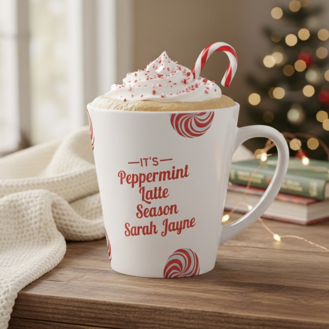 Caneca De Café Latte Turma de Feriado de Natal Personalizado (Nothing beats a Peppermint Latte on a cold winter morning. Makes the perfect christmas gift! )