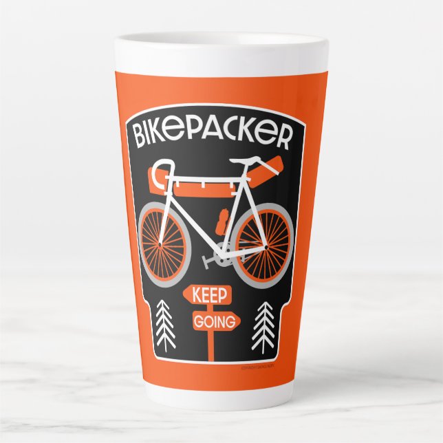 Caneca De Café Latte Turnê de bicicleta de moto (Frente)
