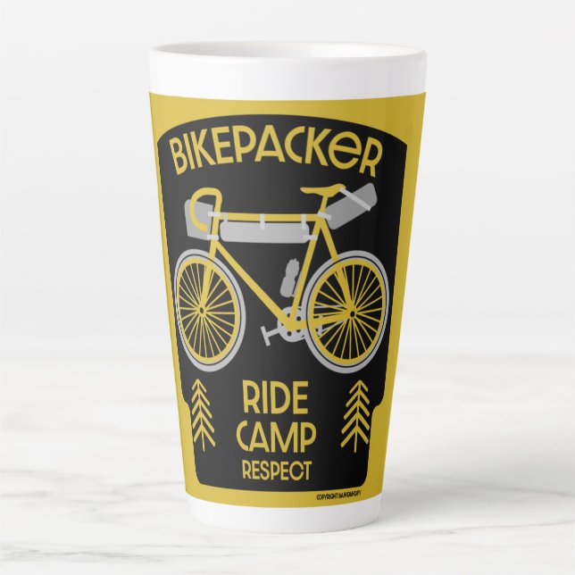 Caneca De Café Latte Turnê De Bicicletas Na Natureza (Frente)