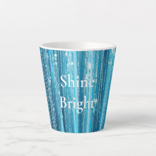 Caneca De Café Latte Turquoise Aqua Glam Glitter