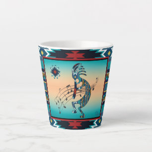 Caneca De Café Latte Turquoise Kokopelli Latte