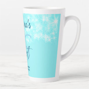 Caneca De Café Latte Turquoise teal agate doce 16 anos adicione nome da