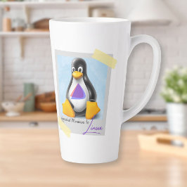 Caneca De Café Latte Tux do SO Windows Endevour atualizado